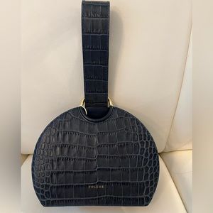 Polene number six clutch/wristlet bag - Crocodile print